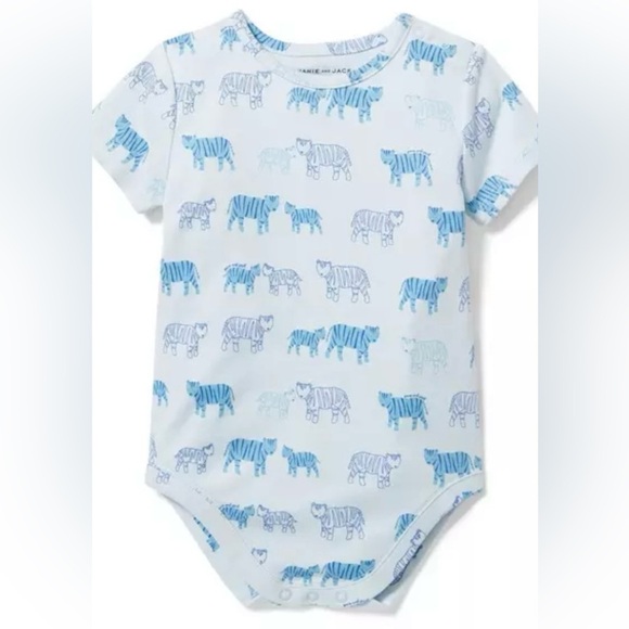 Janie and Jack blue short sleeve tiger onesie - Picture 1 of 5